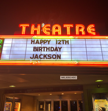 Load image into Gallery viewer, Photo of your message on the Plaza Marquee!