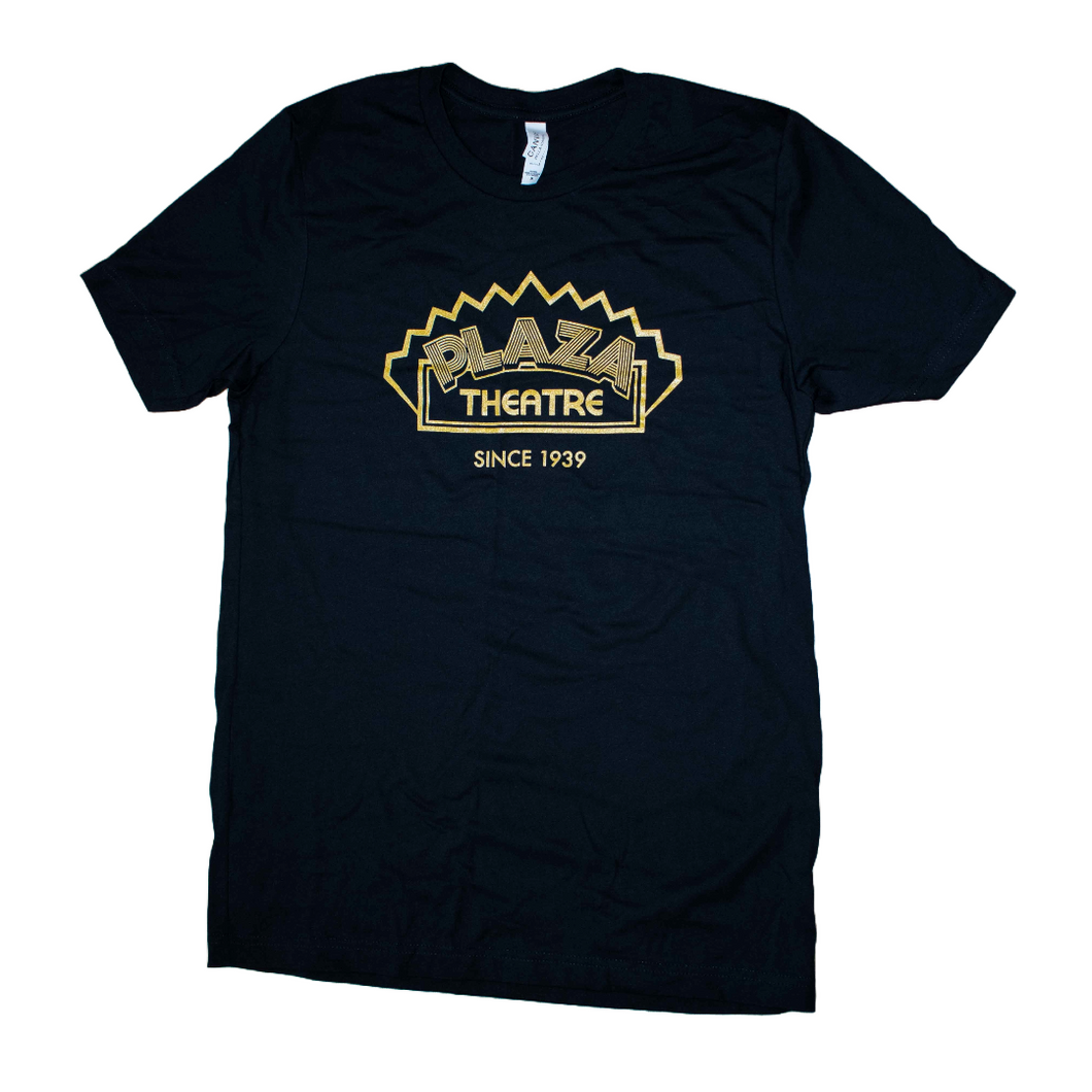 Black T-Shirt with Plaza Theatre logo and 
