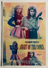 Load image into Gallery viewer, Poster for the Plazadrome screening of Night of the Comet (1984), dir. Thom Eberhardt. Art by Hannah Adair (hannahadair.com)
